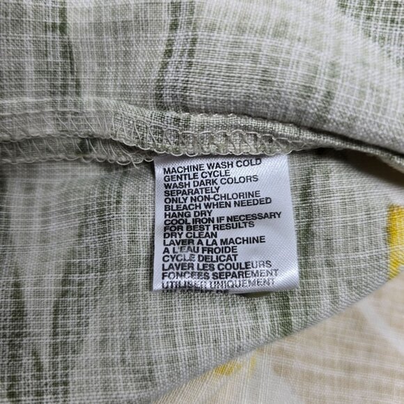 Tommy Bahama 100% Silk Hawiian‎ Shirt Size Large Men's Tan Green Floral Print - Picture 6 of 6